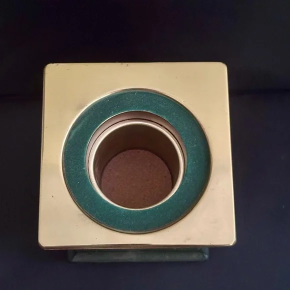 NOS Vintage 1960s Mantel Clock Cigarette holder with Brass Ltr in original box